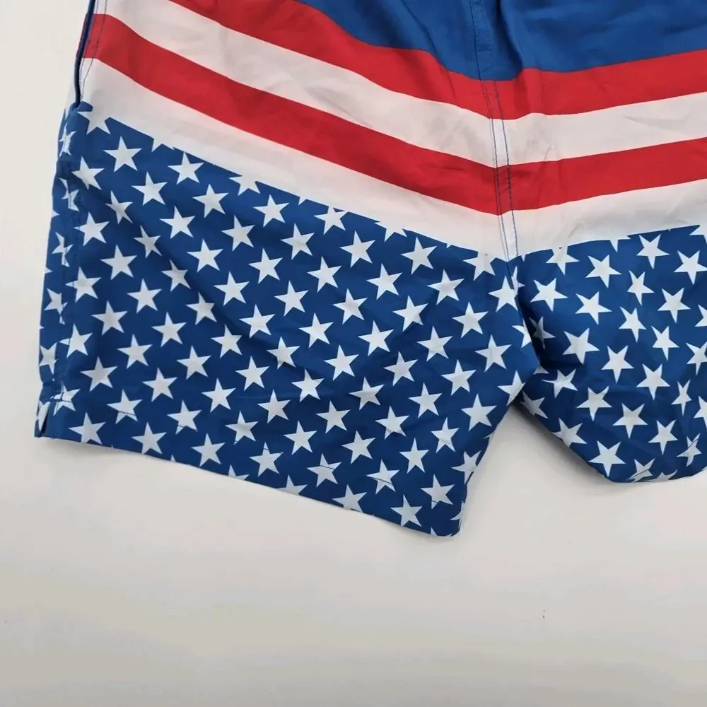 Chubbies Swim Trunks Men Small 5.5 Inch Blue Pump Flag 4th July Shorts Liner